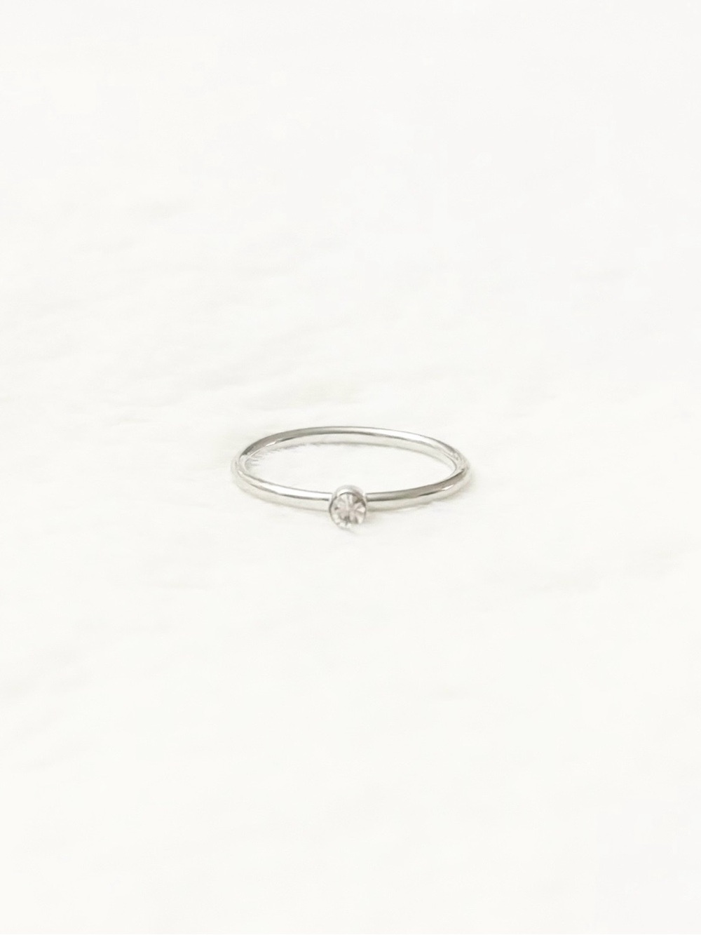 5/$8 🩷 MUST BUNDLE Minimalist Silver Solitaire Rhinestone Ring